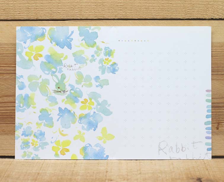 Liang Feng Watercolor Rabbit Gold Foiled Card