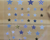 Ethos Card Originals Dark Blue Stars Design Gold Foiled Sticker Sheet