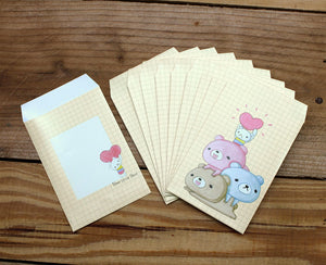 Dear Little Bear Mini Envelopes 10pcs Yellow