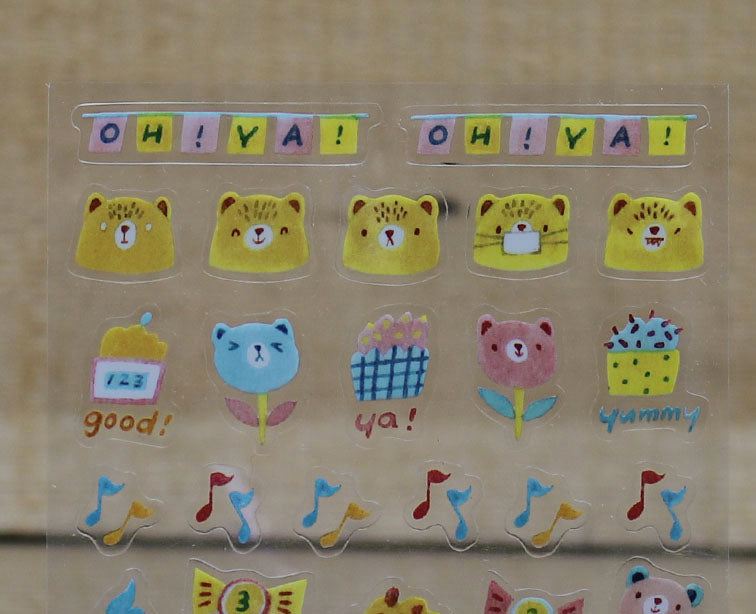 Jan Hsuan's Illustration Animal and Flowers Transparent Sticker Sheet