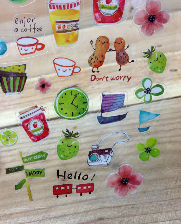 Jan Hsuan's Illustration Watercolor Transparent Sticker Sheet