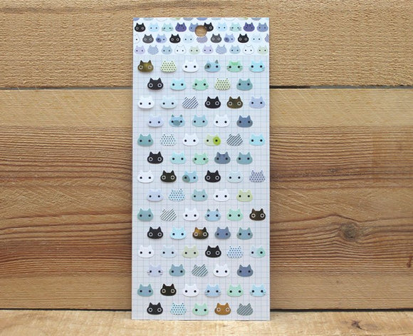 CAT CAT Blue Cat Simple Design Gold Foiled Sticker Sheet