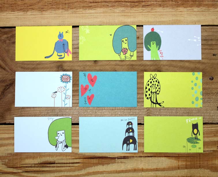 Baozi Studio Yellow Message Cards with Plastic Case