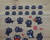 CAT CAT Black Cat Transparent Sticker Sheet