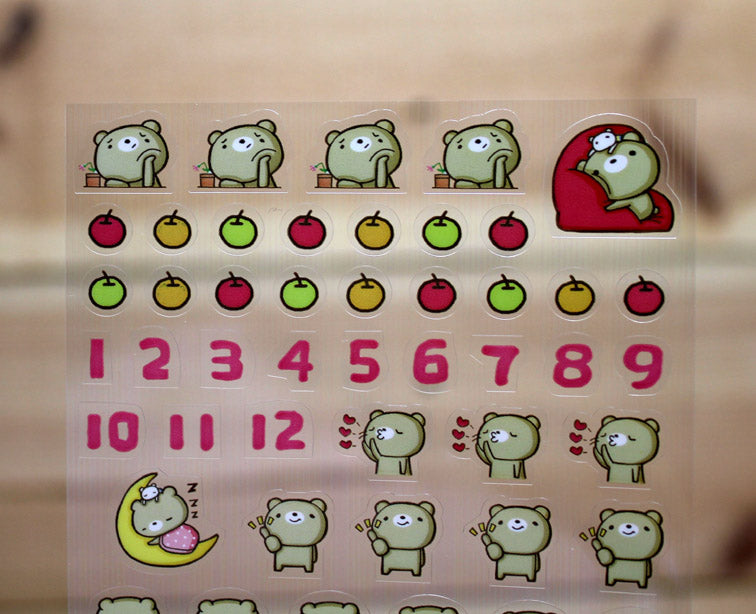 Dear Little Bear Transparent Sticker Sheet Version 2