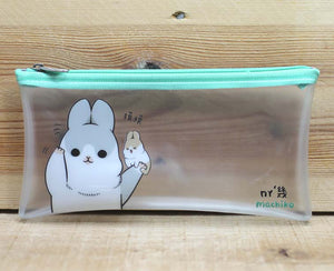 Machiko Plastic Transparent Zipper Pouch