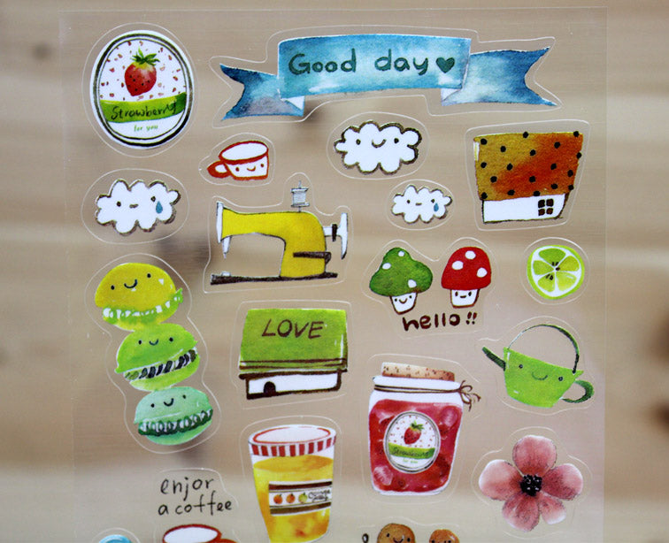 Jan Hsuan's Illustration Watercolor Transparent Sticker Sheet