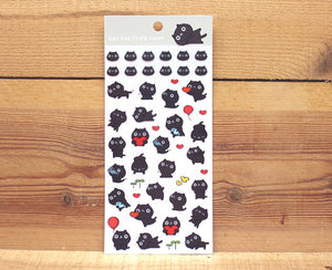 CAT CAT Black Cat Transparent Sticker Sheet