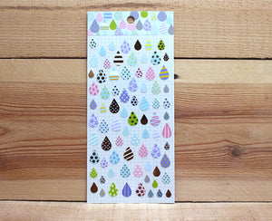 Ethos Card Originals Colorful Blue Raindrop Version 1 Gold Foiled Sticker Sheet