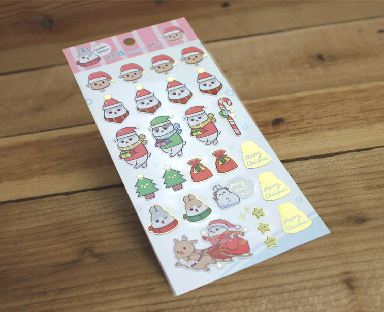 Machiko Gold Foiled Sticker Sheet Christmas