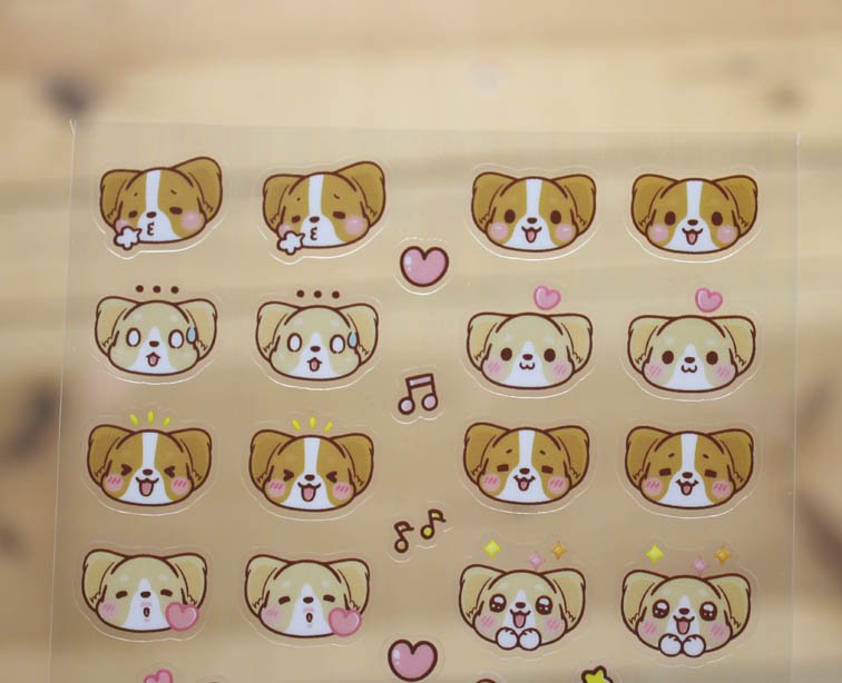 Corgi Kaka Transparent Sticker Sheet Version 1