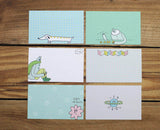 Baozi Studio Green Message Cards with Plastic Case