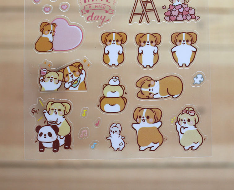 Corgi Kaka Transparent Sticker Sheet Version 3