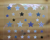 Ethos Card Originals Dark Blue Stars Design Gold Foiled Sticker Sheet