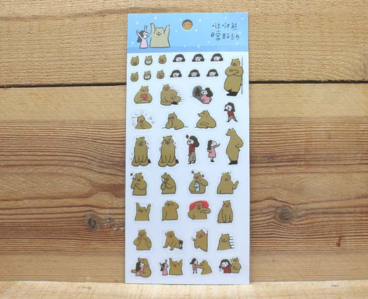 Xiu Xiu Bear Emotion Transparent Sticker Sheet