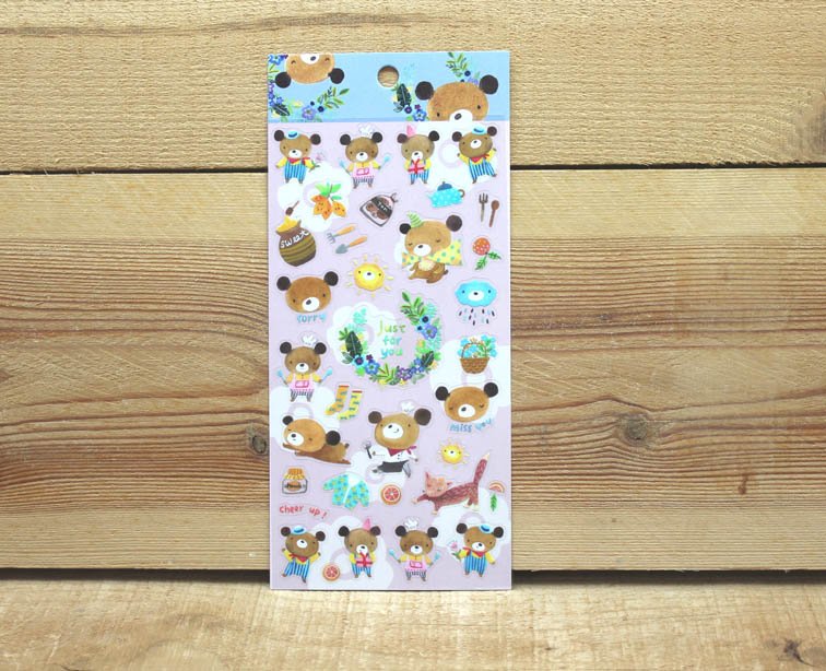 Jan Hsuan's Illustration Bear Transparent Sticker Sheet
