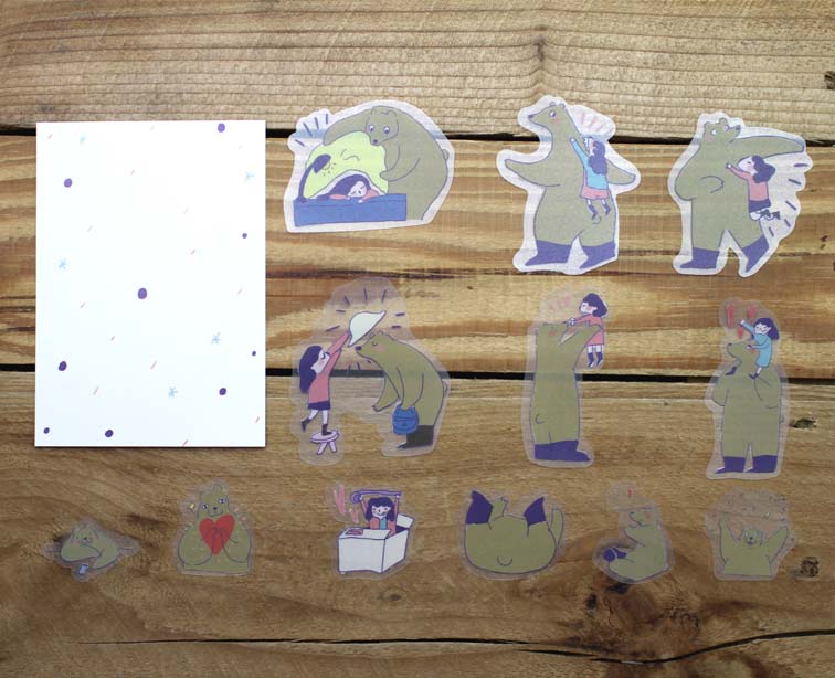 Xiu Xiu Bear Waterproof Transparent Sticker Flakes Pack