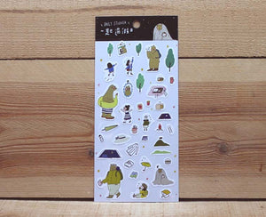 Xiu Xiu Bear Forest Camp Gold Foiled Sticker Sheet