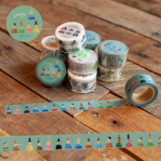 Soupy Small People Illustration Washi Tape Roll