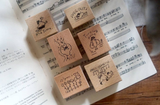 Yamadoro Flower Music Wood Rubber Stamp