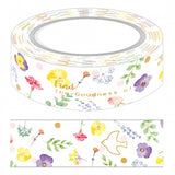 NanPao Watercolor Flowers Gold Foiled Masking Tape Roll
